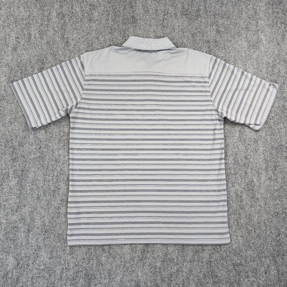 Spyglass Pebble Beach Shirt Mens Medium Gray Striped Golf Polo Performance - Picture 3 of 14